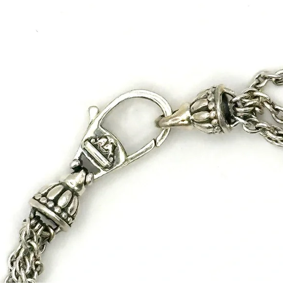 Lagos Quartz Silver & 18 Kt Gold Multistrand Bracelet - Picture 4 of 7